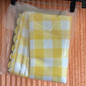 Yellow and White Checkered Tablecloth